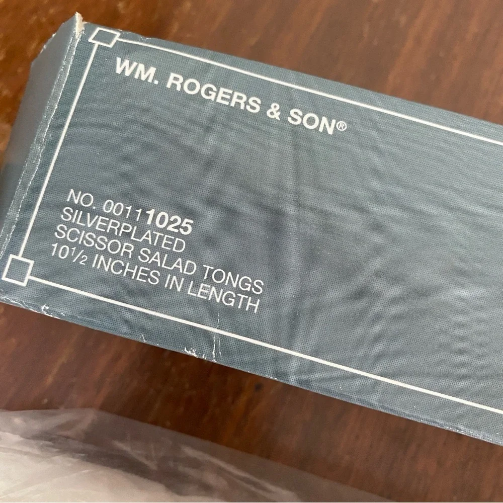 Wm. Rogers & Son Silverplated Salad Tongs New In Box